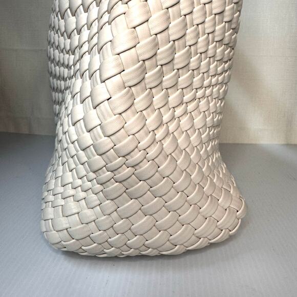 RACHEL ZOE Shoulder Bag Clutch Woven Cream Modern Minimalist Neutral Capsule - Picture 5 of 16